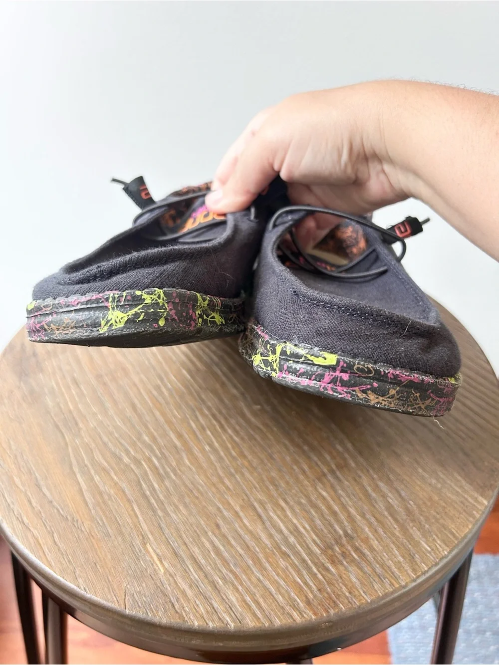 Hey Dude Wendy Glo women’s paint splatter canvas shoes